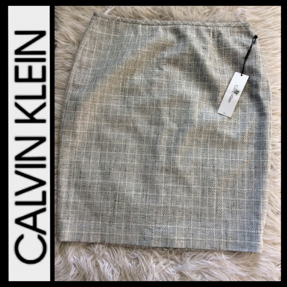 NWT Calvin Klein Tweed Career Pencil Skirt - Picture 2 of 7